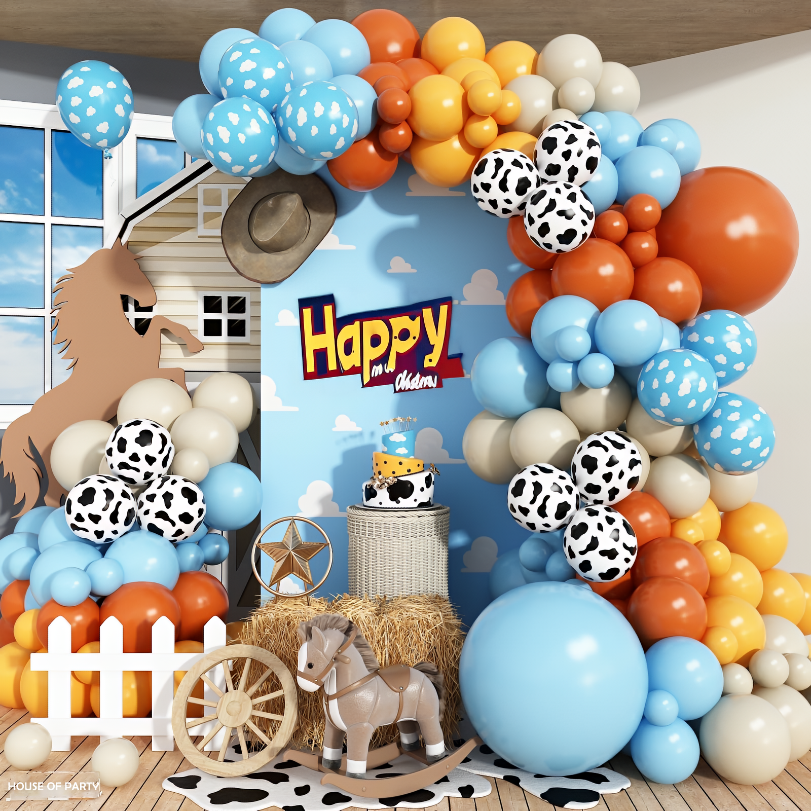 Orange Lighting Decor - Western Balloon Arch Kit 121pcs Retro