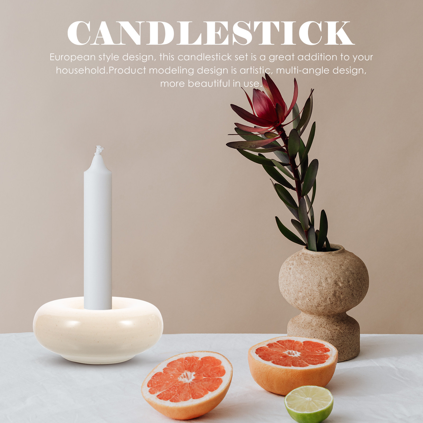 Office Lighting Decor - Decorative Ceramic Candlestick Heat Resistant Tea