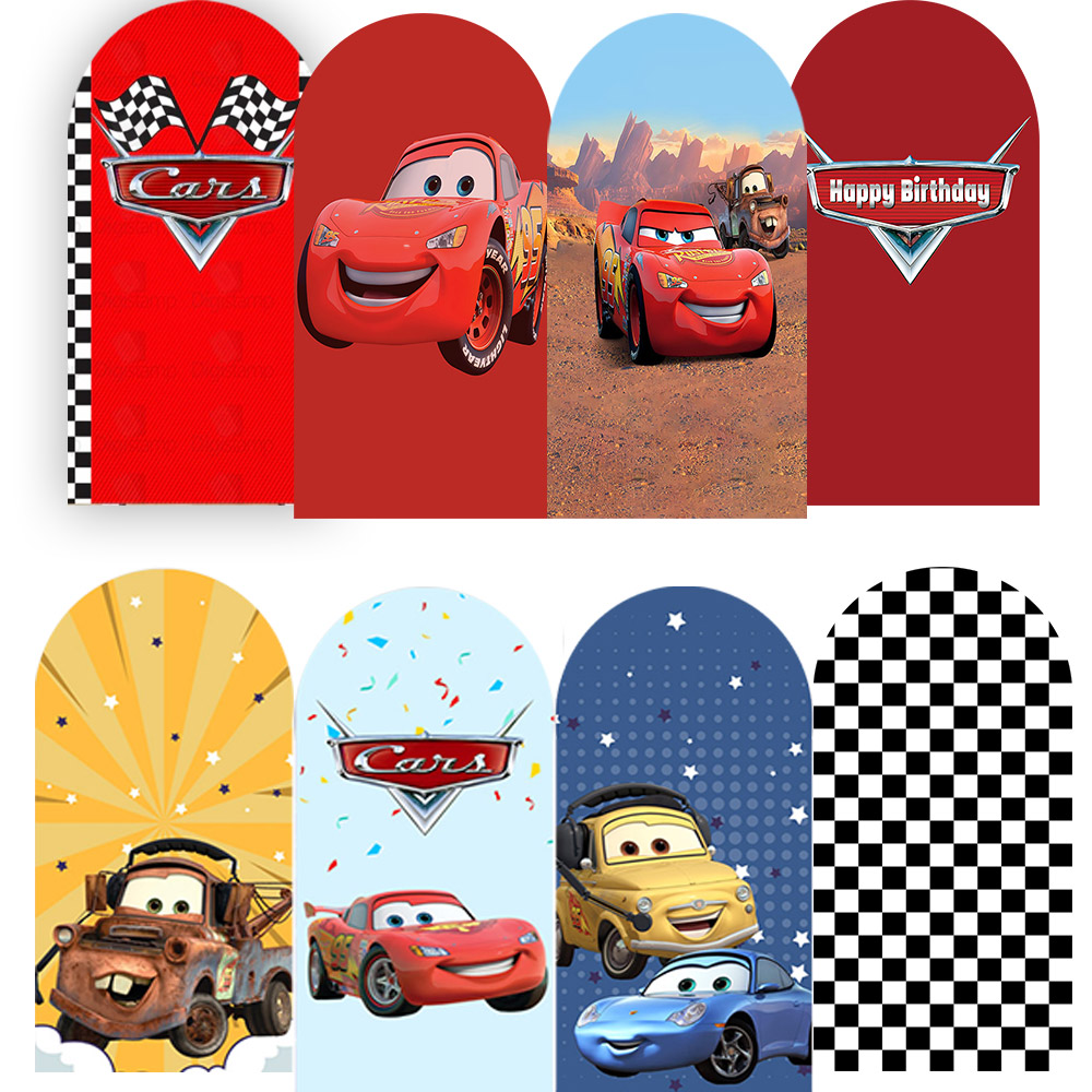 Lighting Mcqueen Birthday Decor - Race Car Arch Backdrop Cover Children