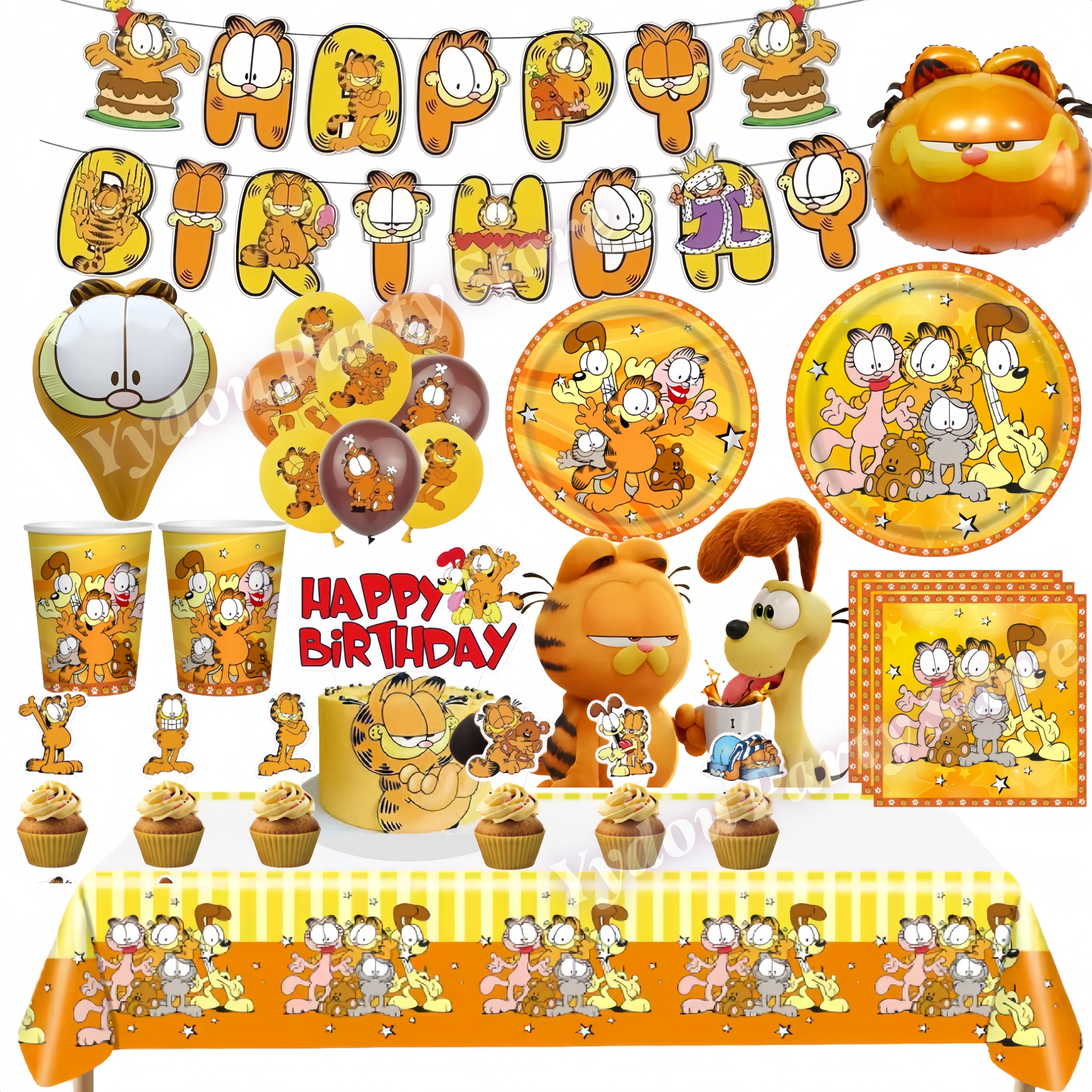 Orange Lighting Decor - Cartoon G-Garfieldes Birthday Party Decoration Cute