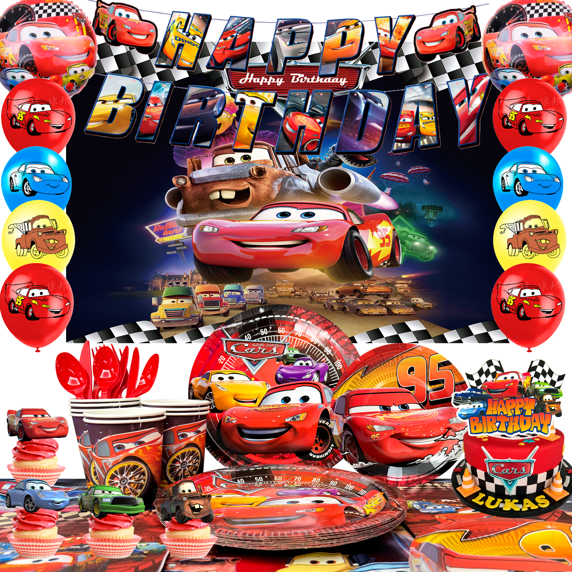 Lighting Mcqueen Birthday Decor - 116 Pcs Cars Birthday Decorations &