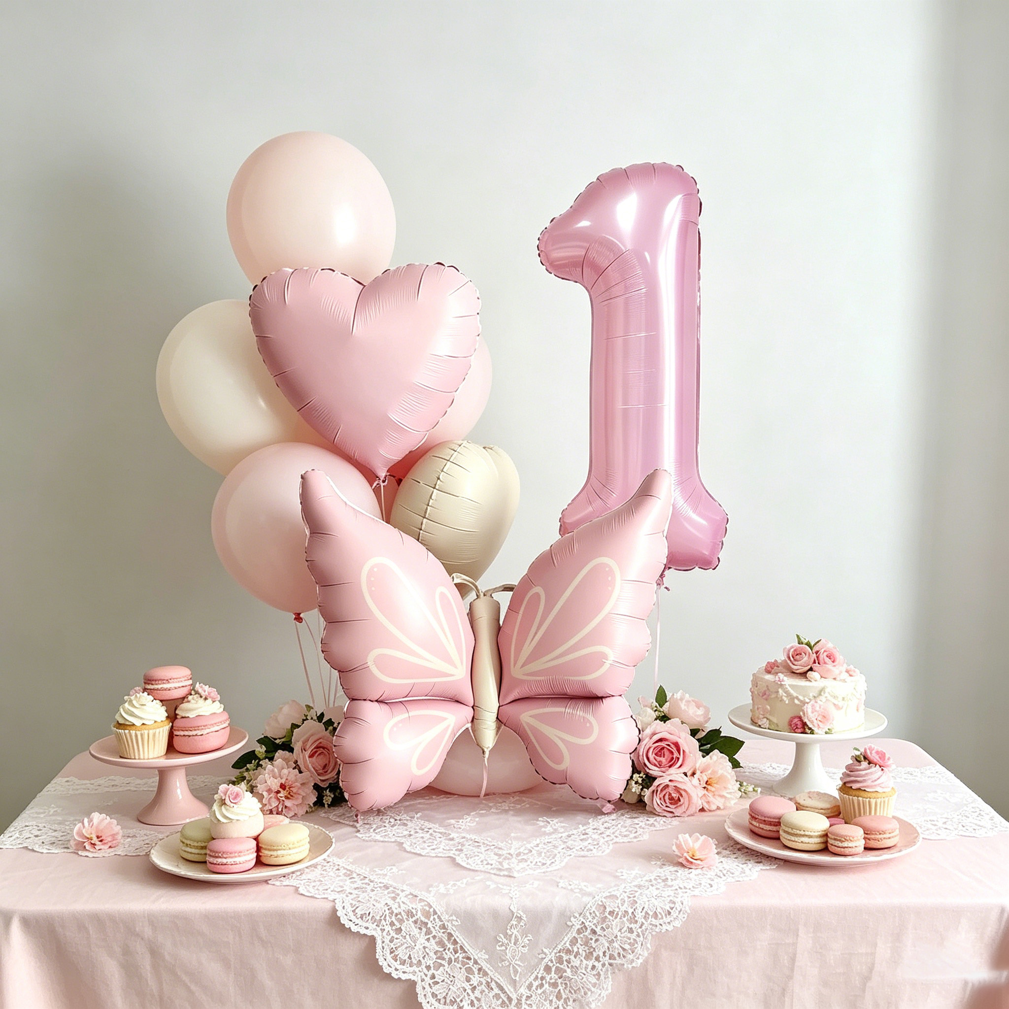 Orange Lighting Decor - Matte Pink Butterfly Balloon Set, 40inch