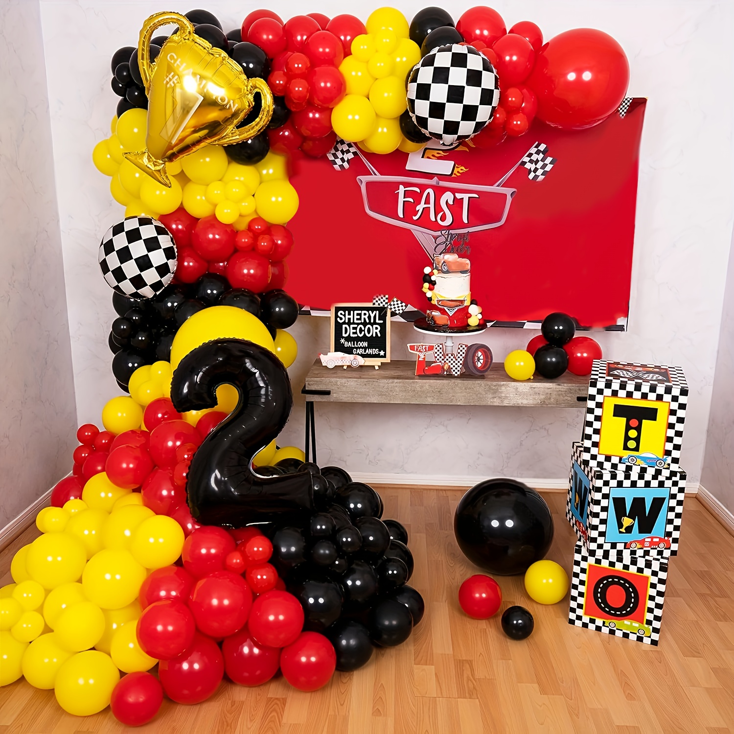Lighting Mcqueen Birthday Decor - Car Garland and Arch Kit,perfect for