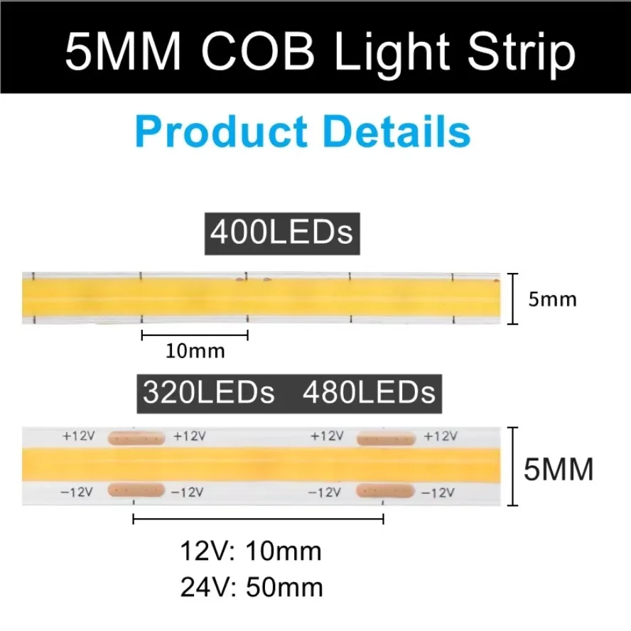 480 400 320 LEDs/m 12V 24V 5m  - Lighting Decor And More recensie en prijs