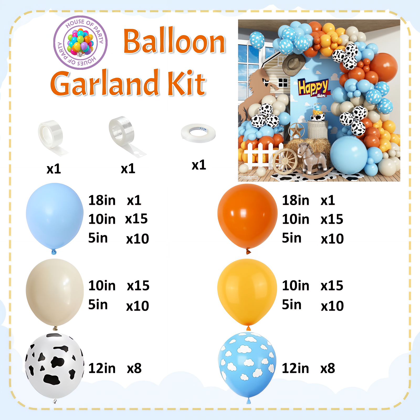 Western Balloon Arch Kit 121pc - Orange Lighting Decor recensie en prijs