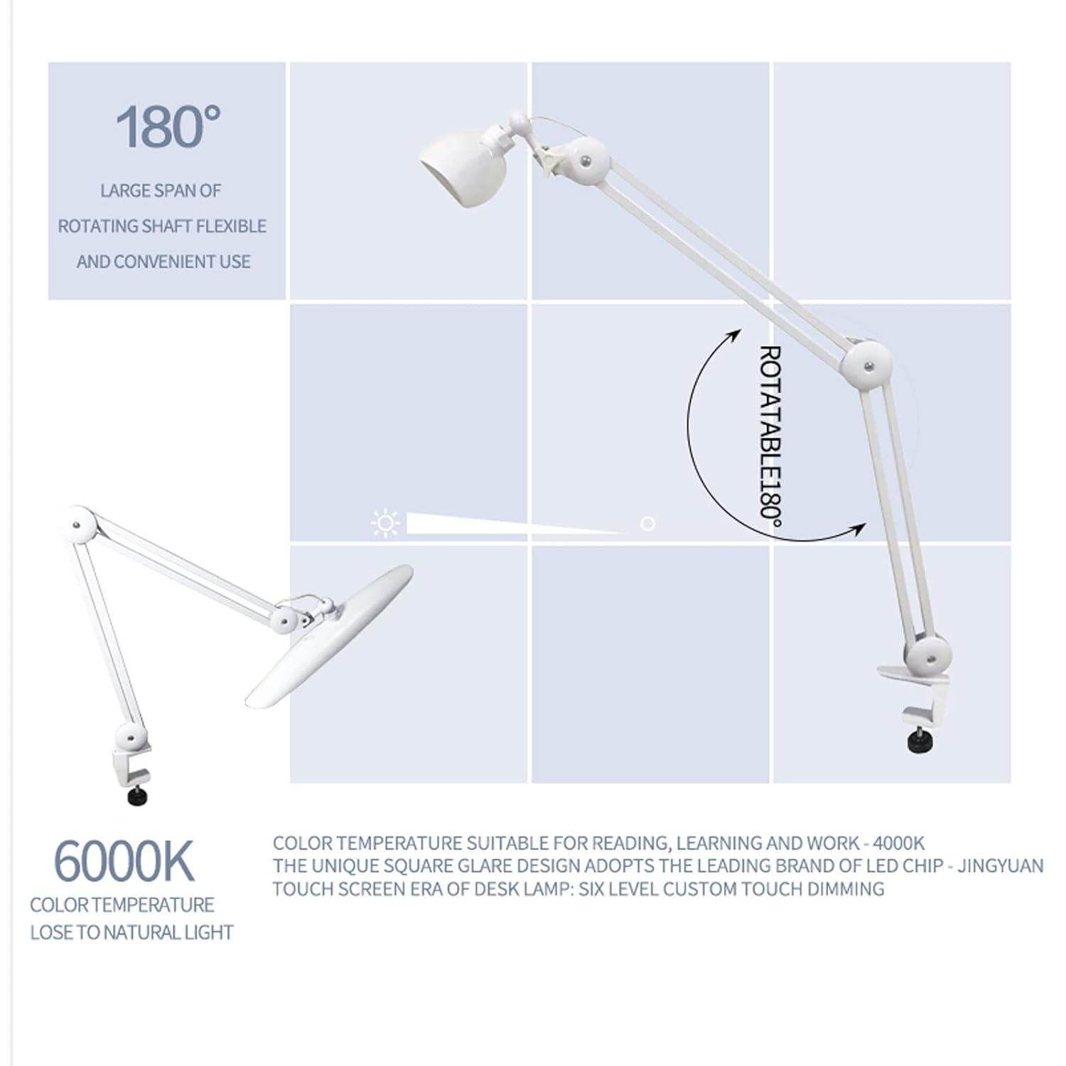 24W LED Desk Lamp with Clam 19 - Office Lighting Decor recensie en prijs