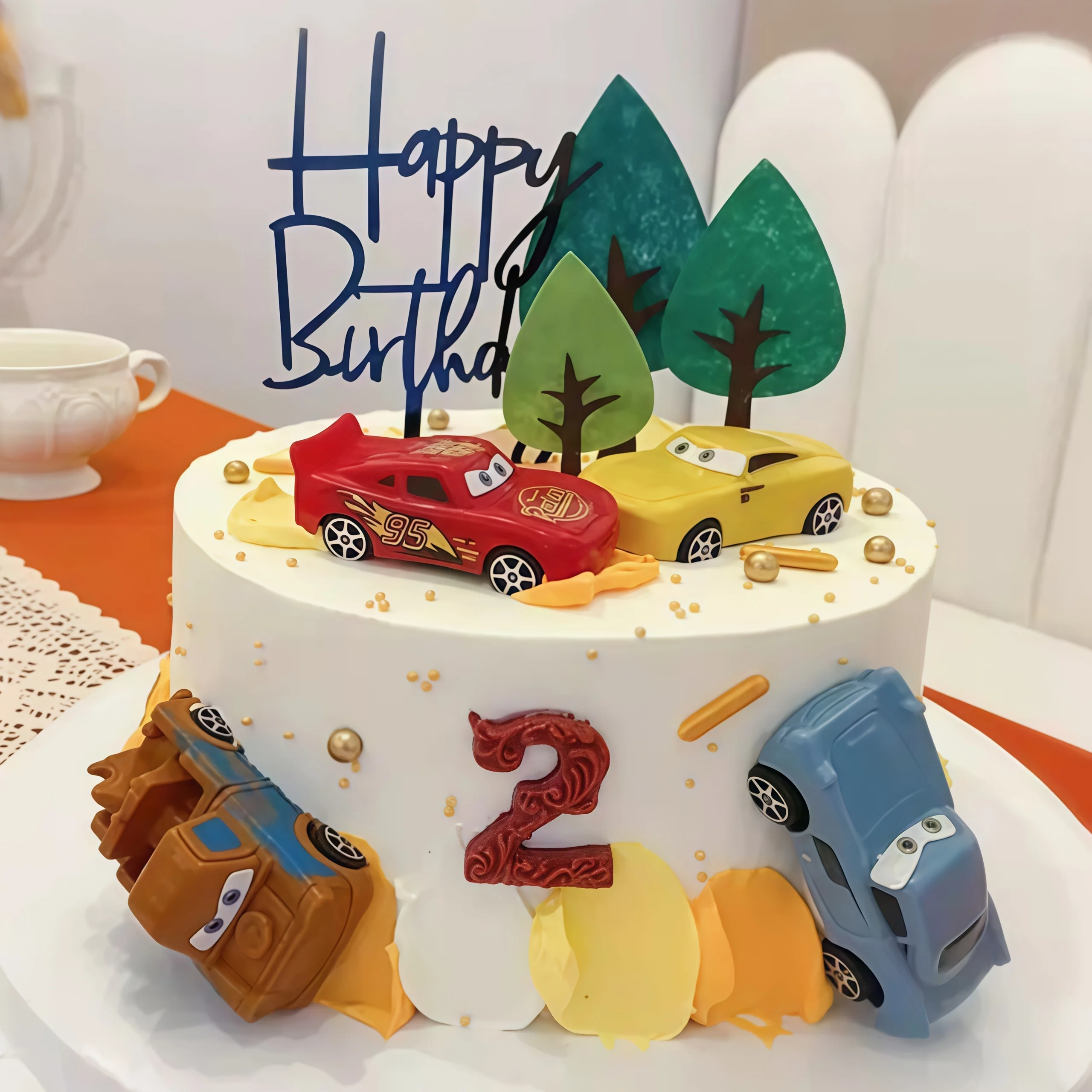 4pcs Lightning Cars Happy Birt - Lighting Mcqueen Birthday Decor recensie en prijs