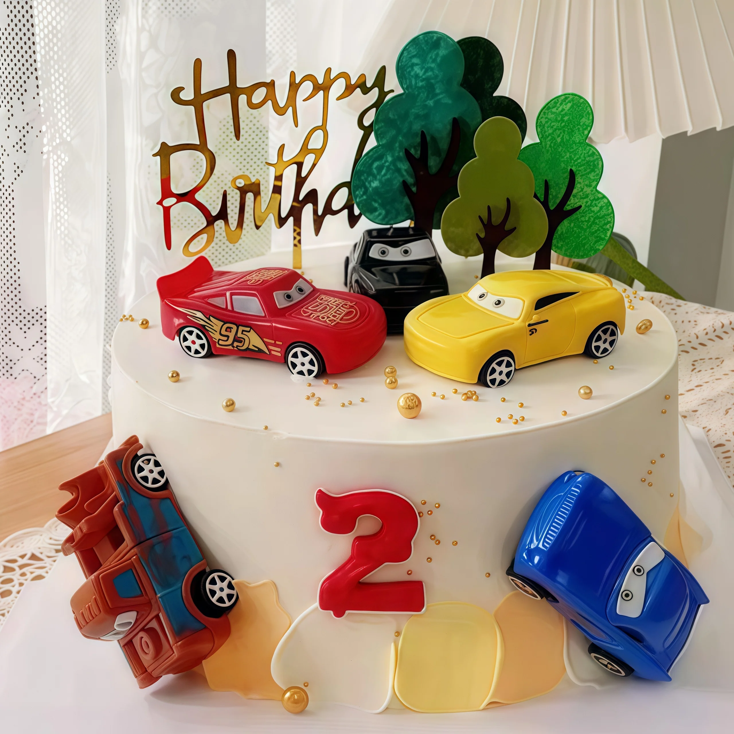 4pcs Lightning Cars Happy Birt - Lighting Mcqueen Birthday Decor recensie en prijs