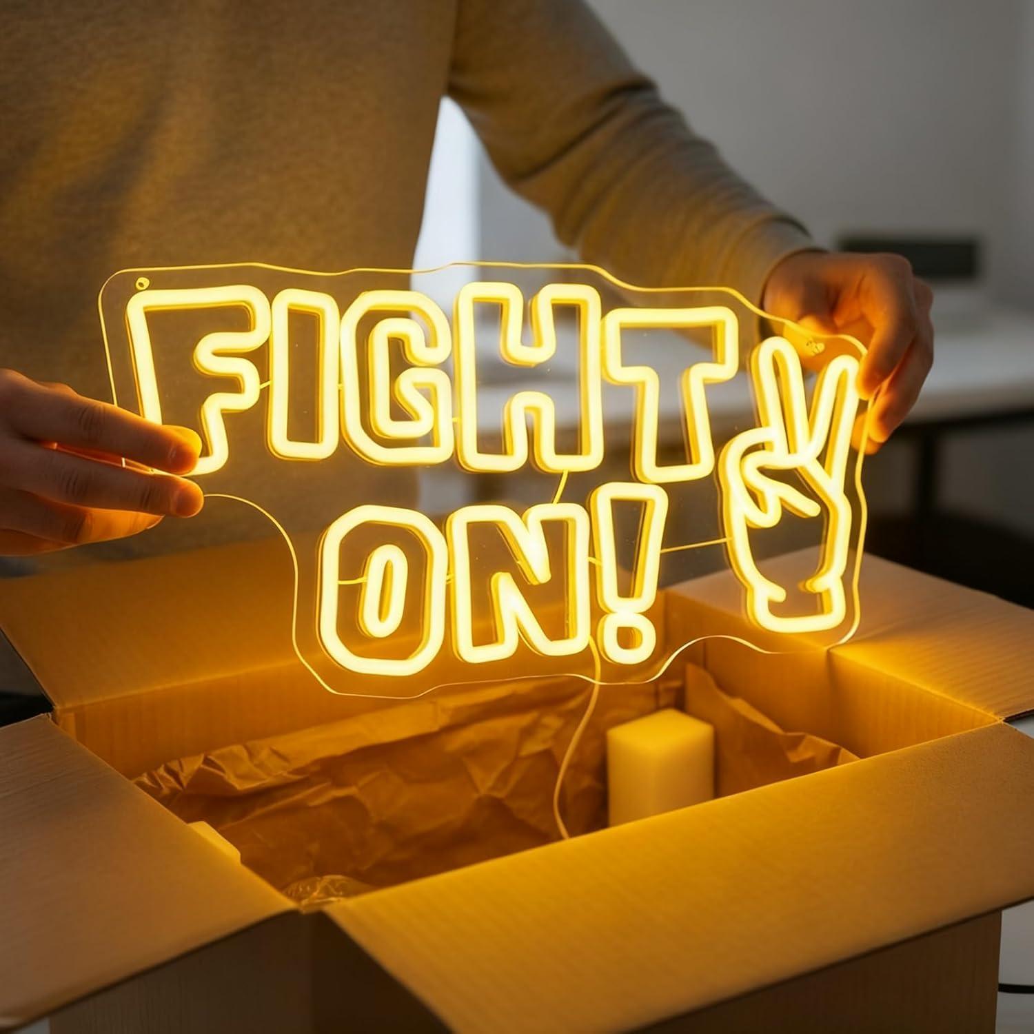 Fight On Neon Sign Victory Han - Office Lighting Decor recensie en prijs