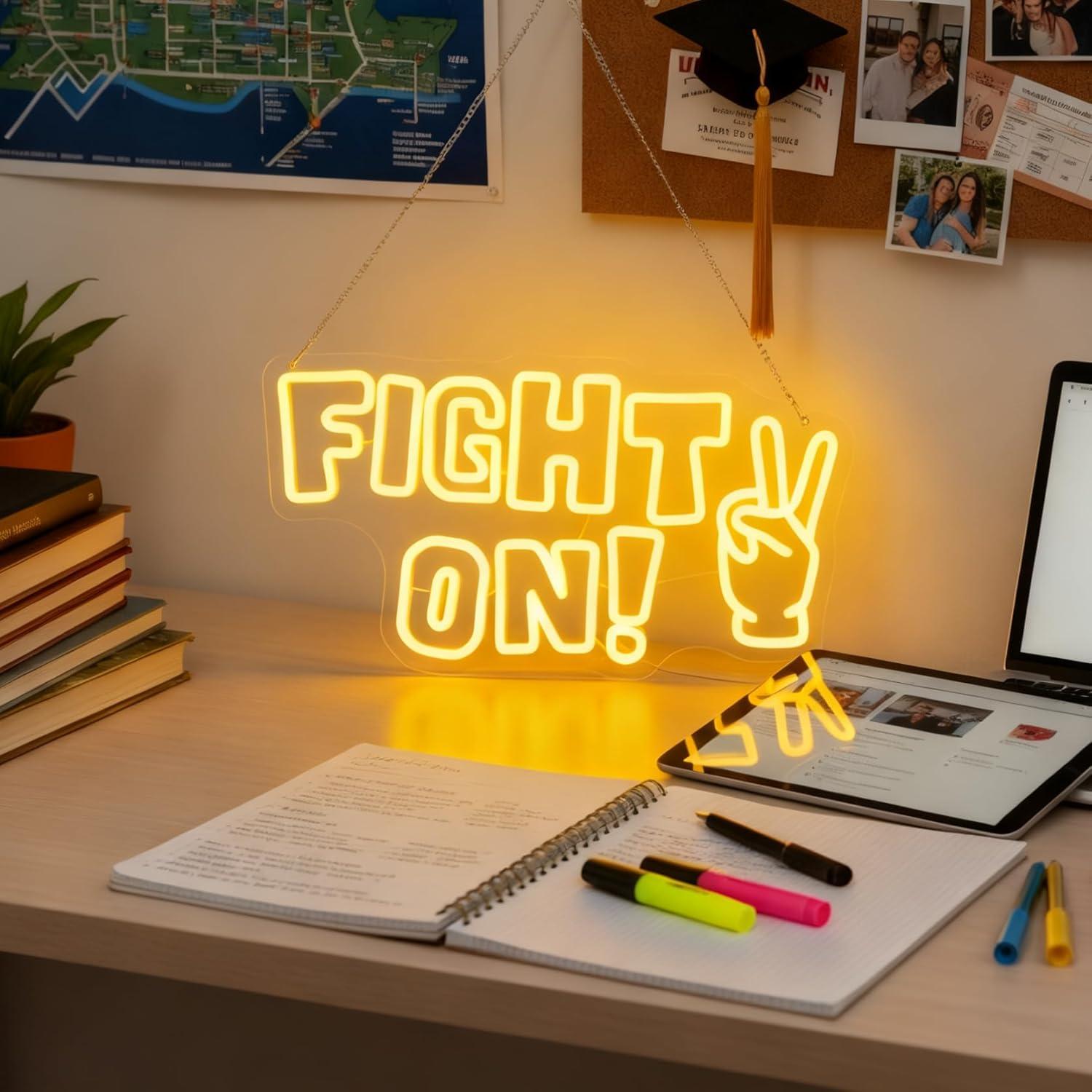 Fight On Neon Sign Victory Han - Office Lighting Decor recensie en prijs