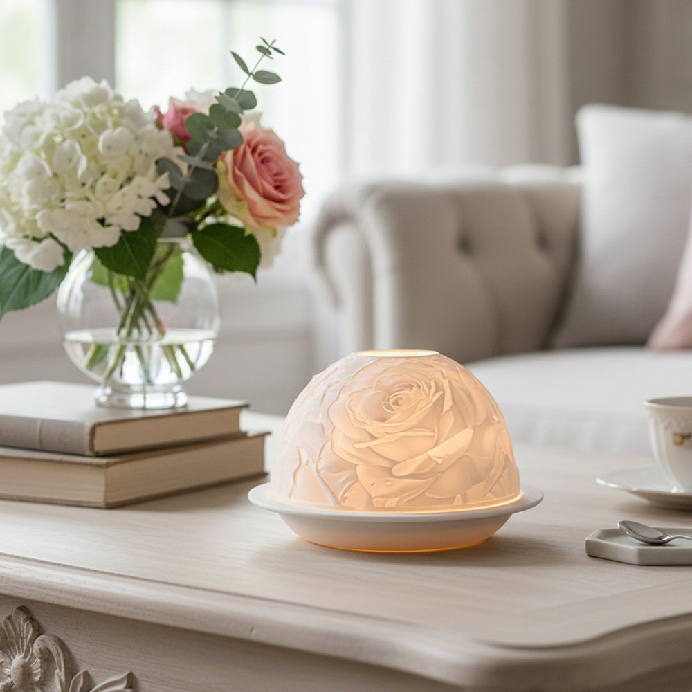 Elegant Rose Porcelain Candle  - Lighting Decor Living Room recensie en prijs