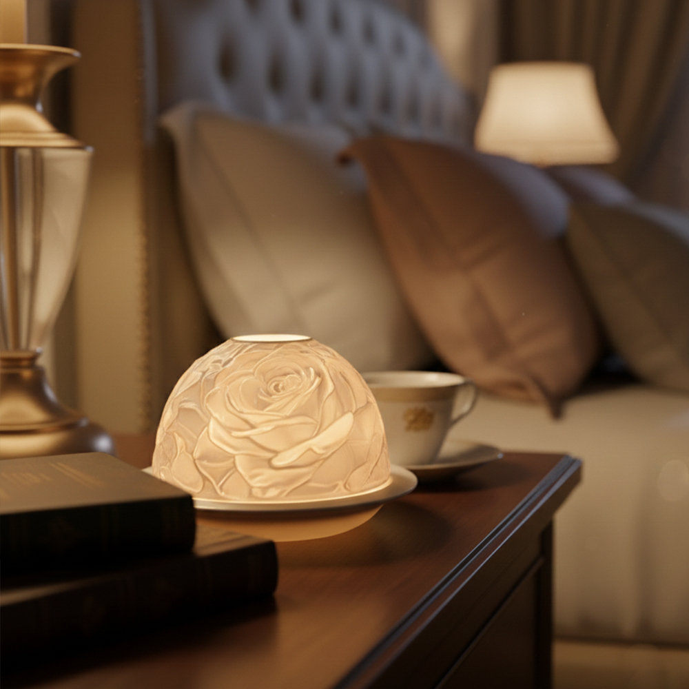 Elegant Rose Porcelain Candle  - Lighting Decor Living Room recensie en prijs