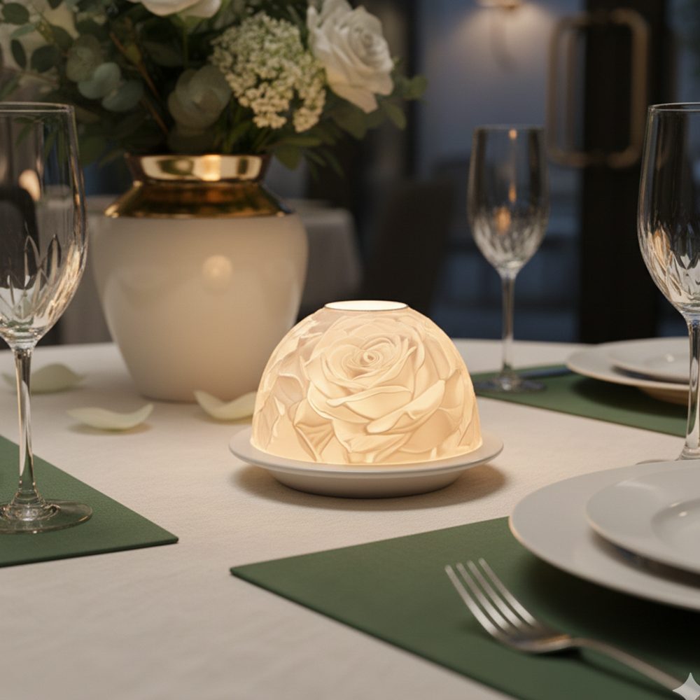 Elegant Rose Porcelain Candle  - Lighting Decor Living Room recensie en prijs
