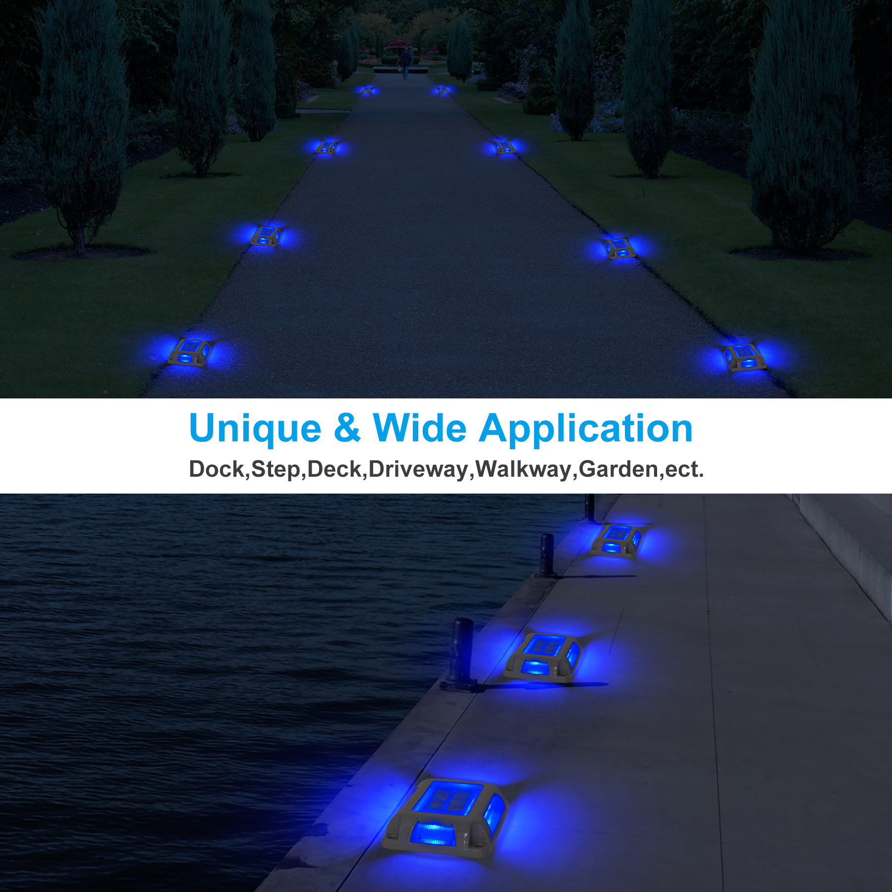 8PC Blue Light Solar Light Out - Lighting Decor Sunrise recensie en prijs