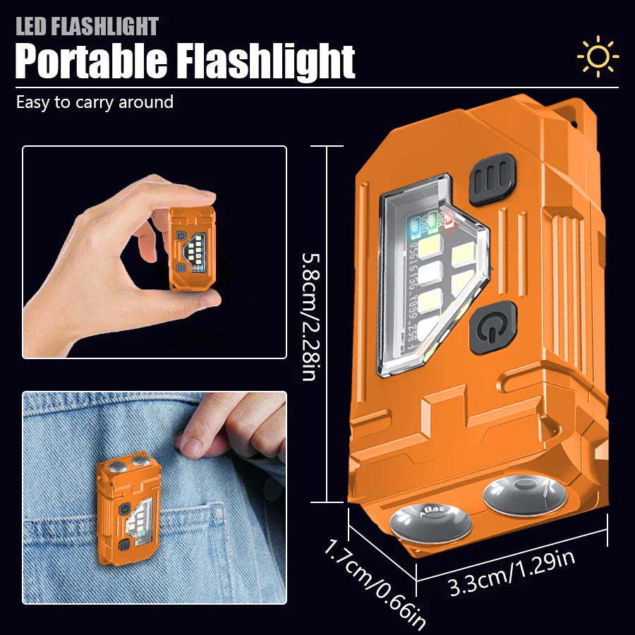 Mini Keychain EDC Flashlight R - Orange Lighting Decor recensie en prijs