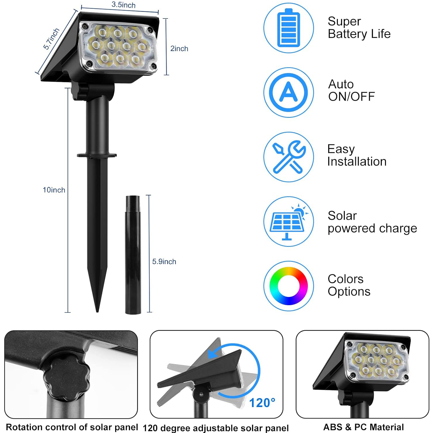 2pcs Solar LED Light Outdoor R - Lighting Decor Sunrise recensie en prijs