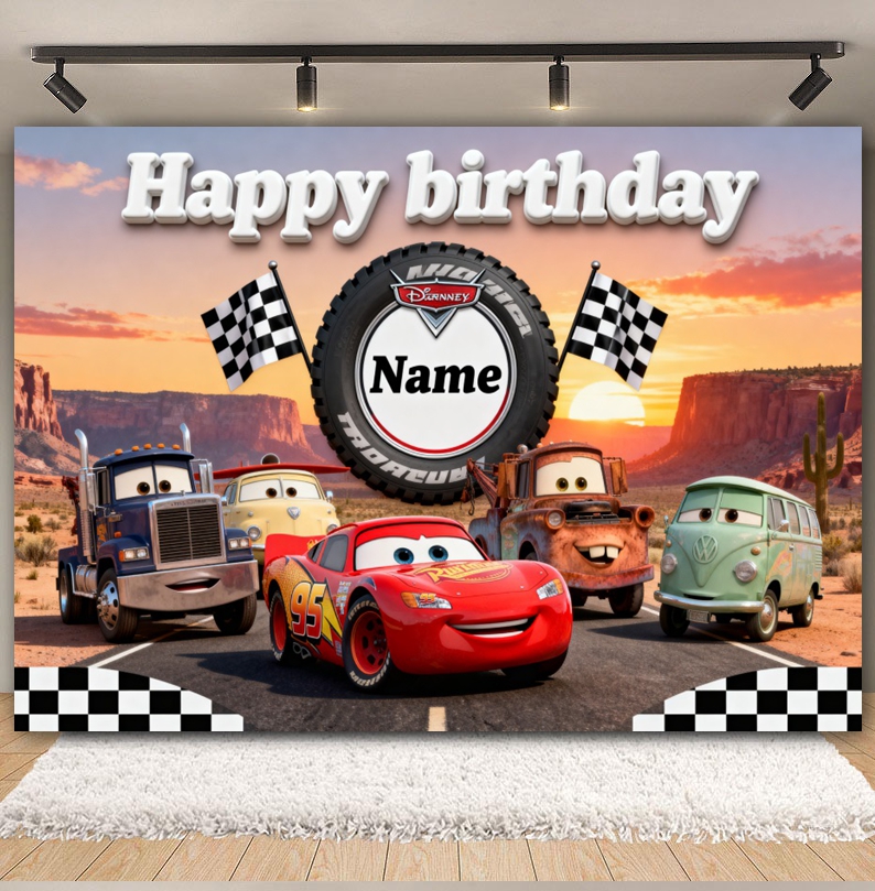 Disney Pixar Cars Custom Backd - Lighting Mcqueen Birthday Decor recensie en prijs