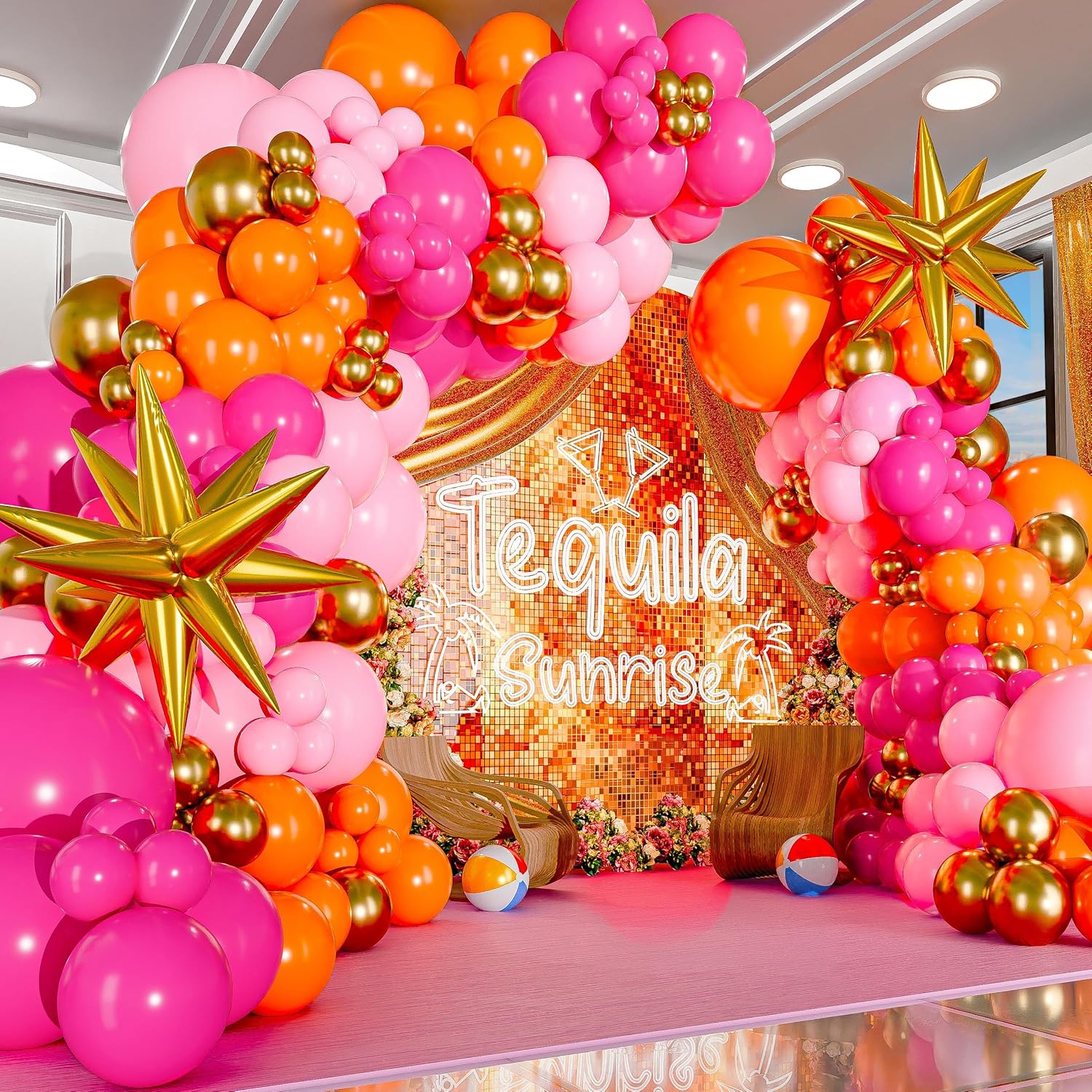 123Pcs Hot Pink Orange Metalli - Orange Lighting Decor recensie en prijs