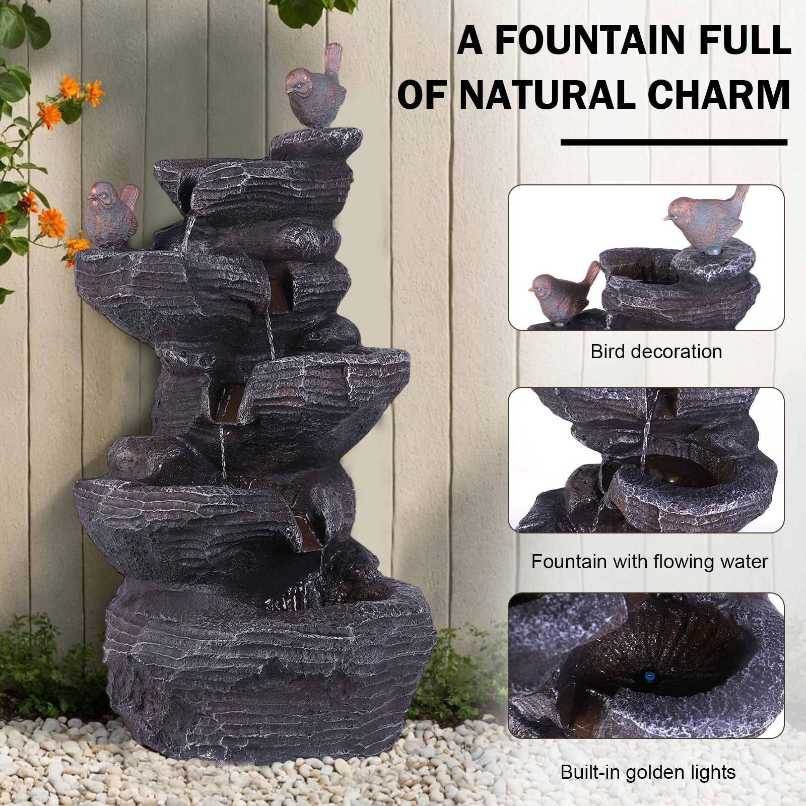Resin Stone Imitation Waterfal - Office Lighting Decor recensie en prijs