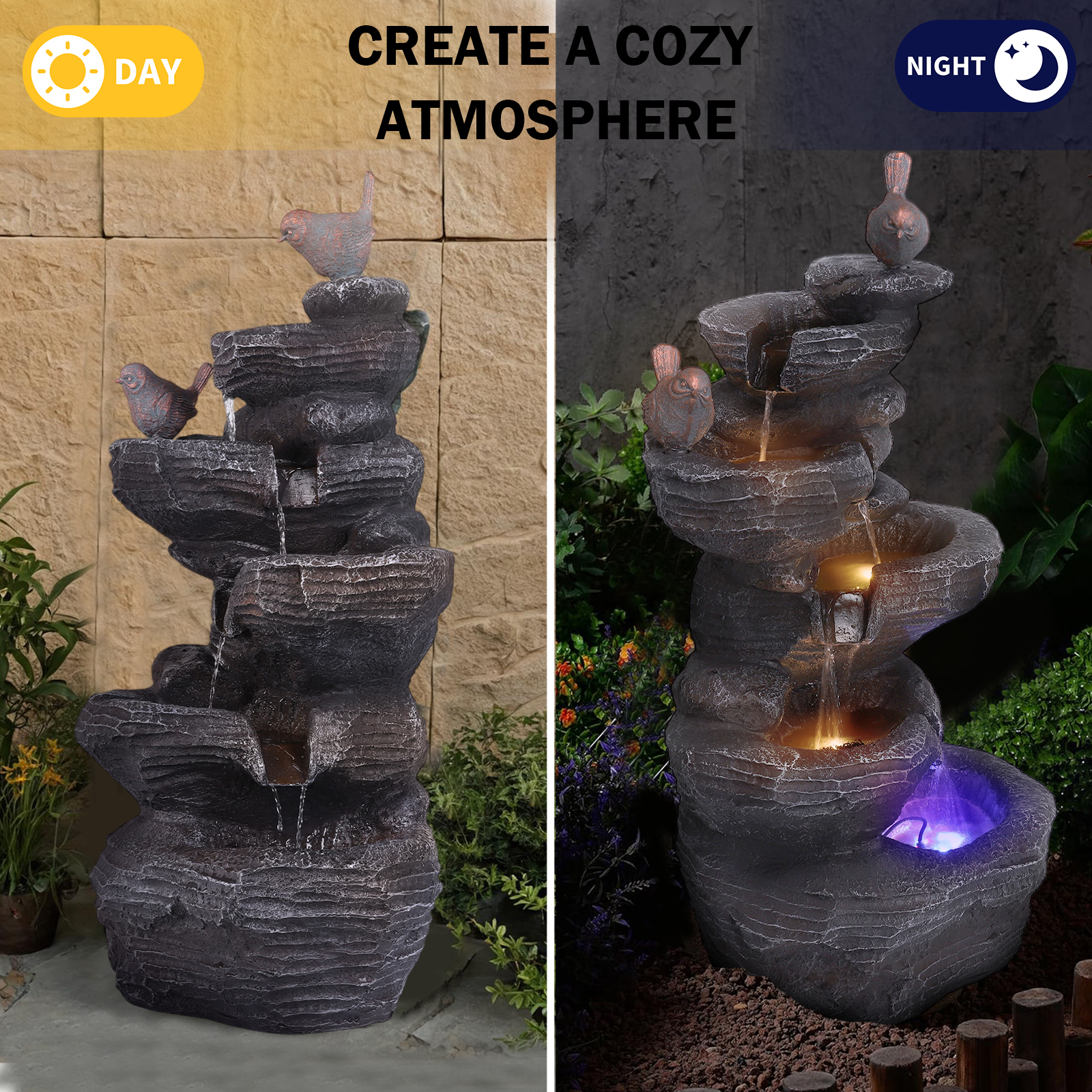 Resin Stone Imitation Waterfal - Office Lighting Decor recensie en prijs
