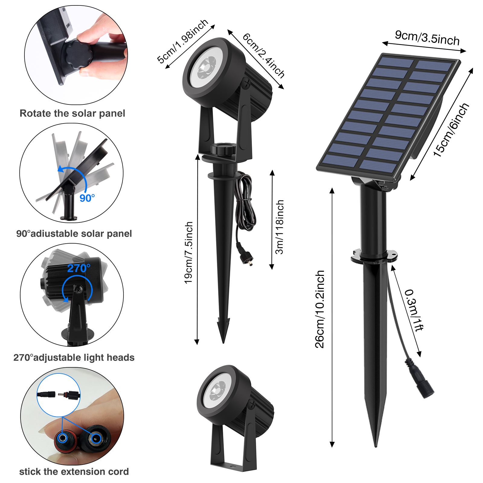 2PCS Super Bright Solar Spotli - Lighting Decor Sunrise recensie en prijs
