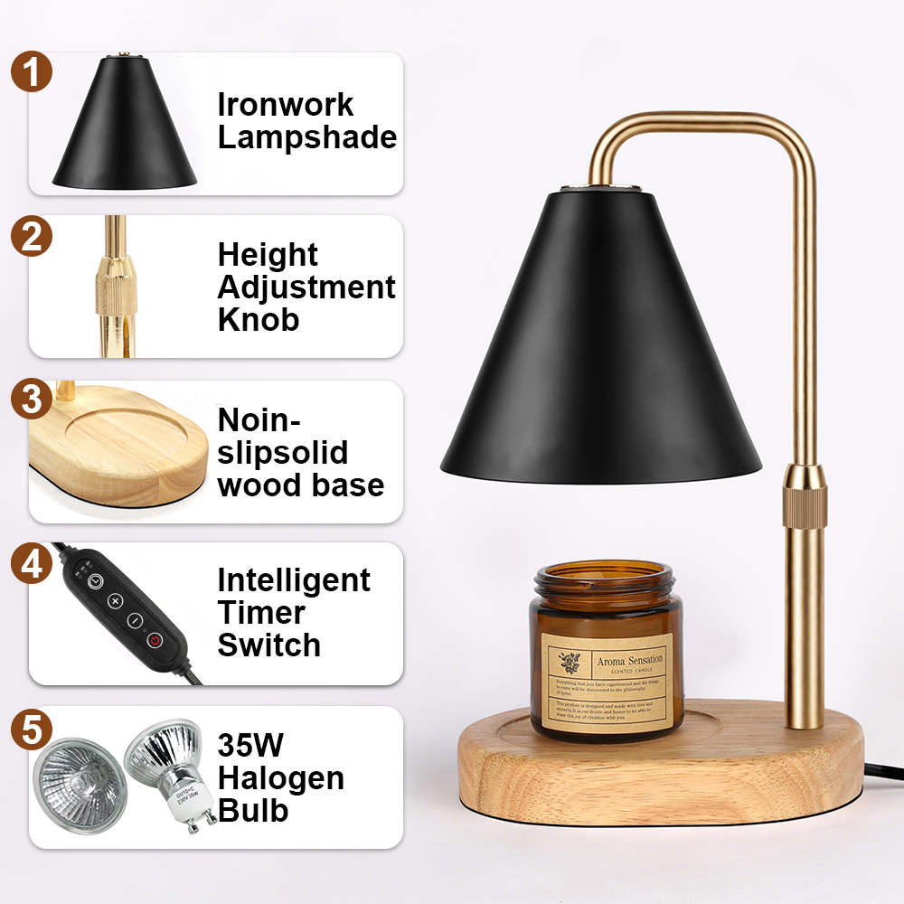 Black Candle Warmer Lamp with  - Lighting Decor Living Room recensie en prijs
