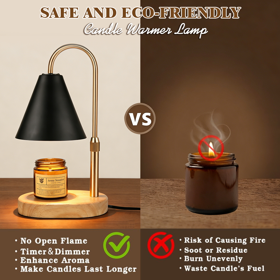 Black Candle Warmer Lamp with  - Lighting Decor Living Room recensie en prijs