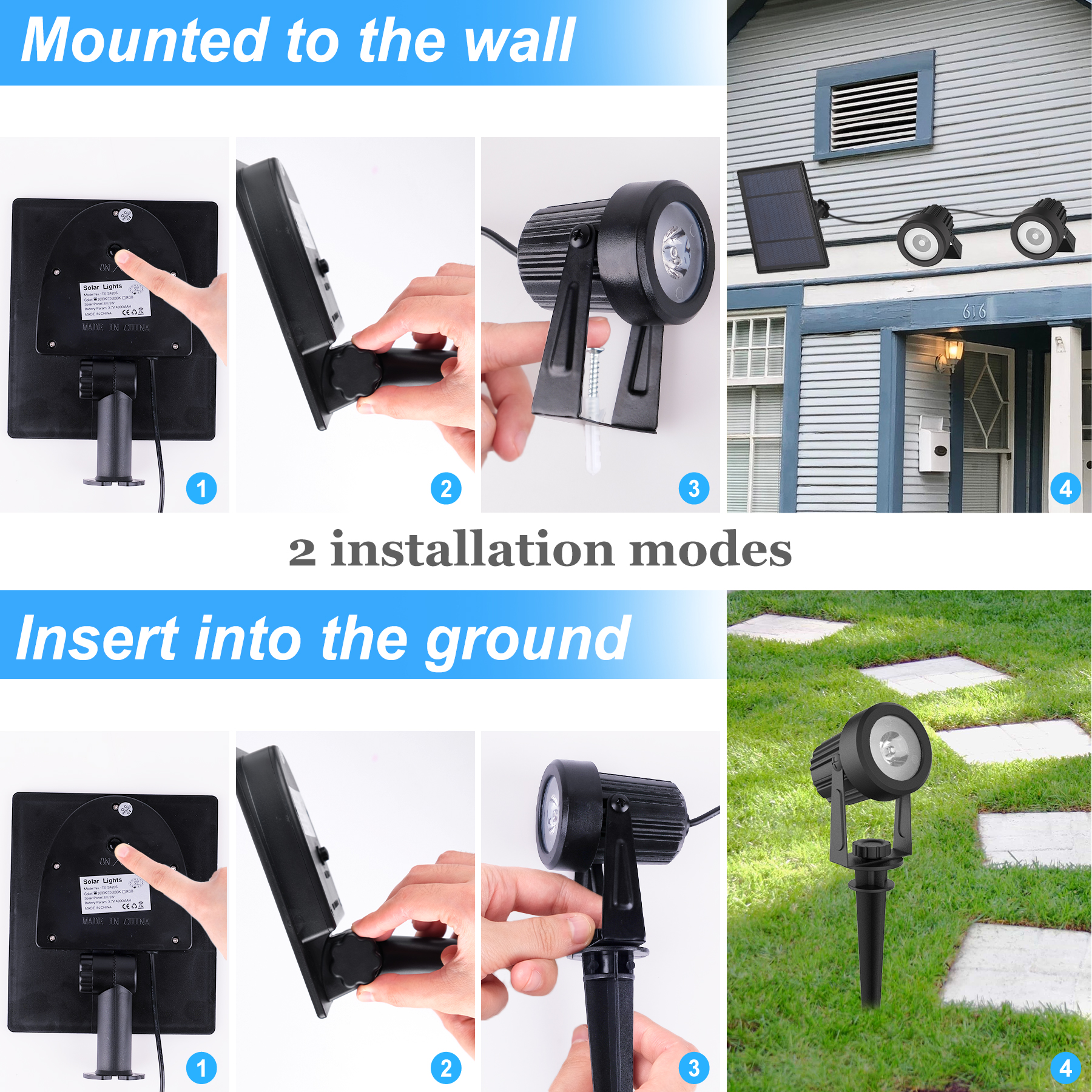 1/2/4/6 Lights RGB Solar Spotl - Lighting Decor Sunrise recensie en prijs