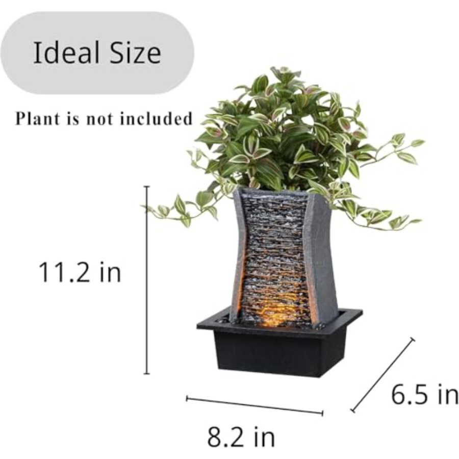 Tabletop Water Fountain with L - Office Lighting Decor recensie en prijs