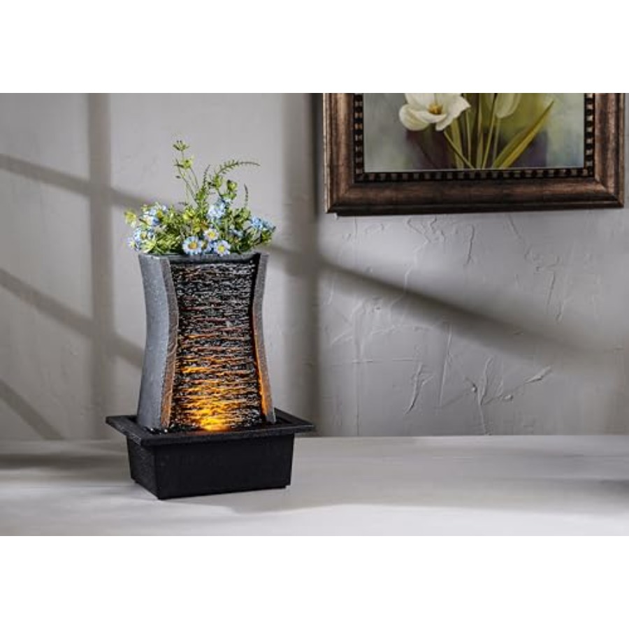 Tabletop Water Fountain with L - Office Lighting Decor recensie en prijs
