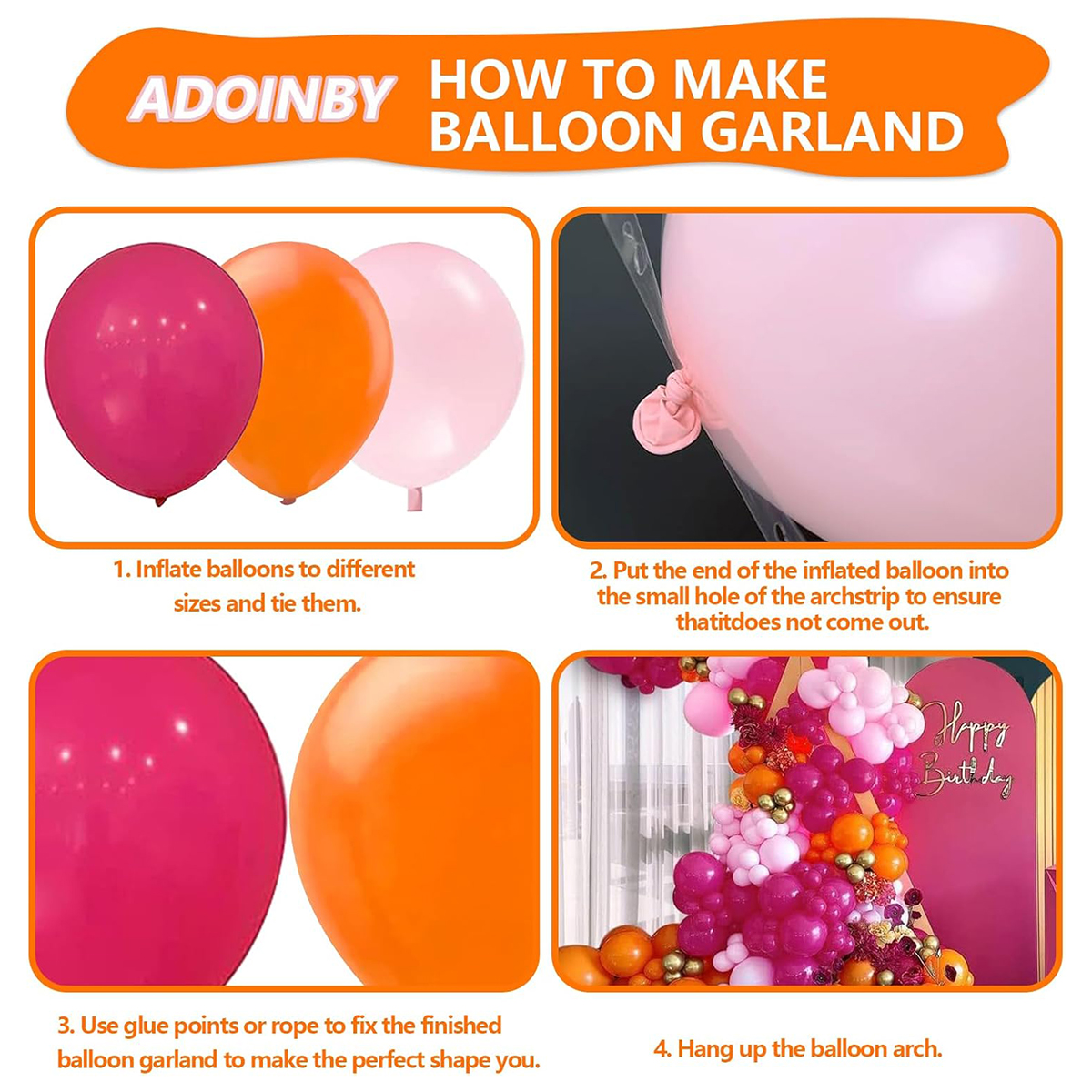 134PCS Pink and Orange Balloon - Orange Lighting Decor recensie en prijs