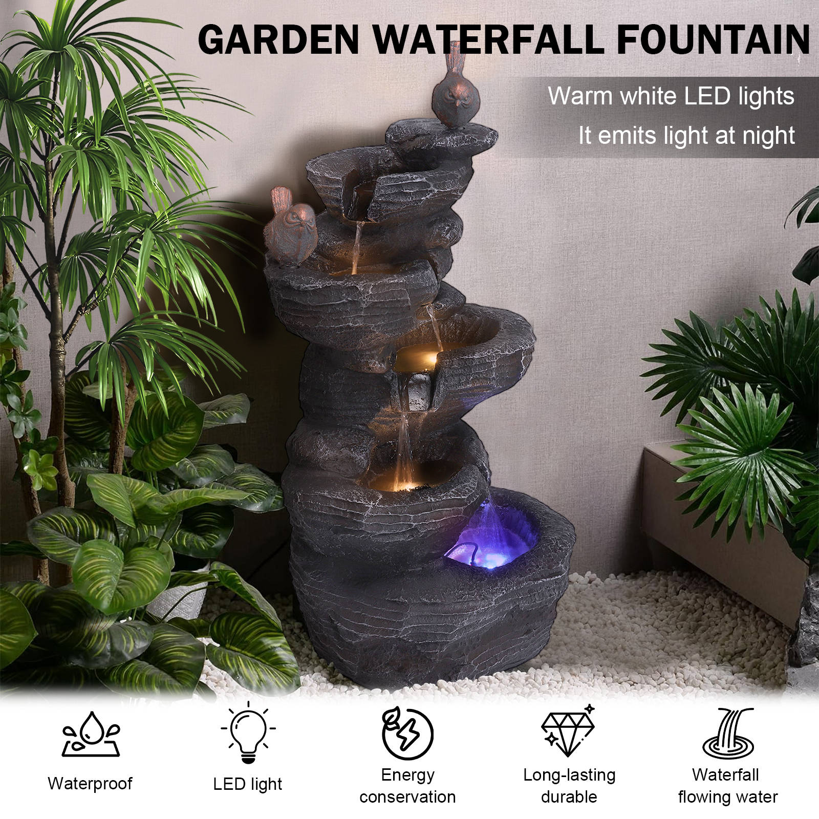 Resin Stone Imitation Waterfal - Office Lighting Decor recensie en prijs