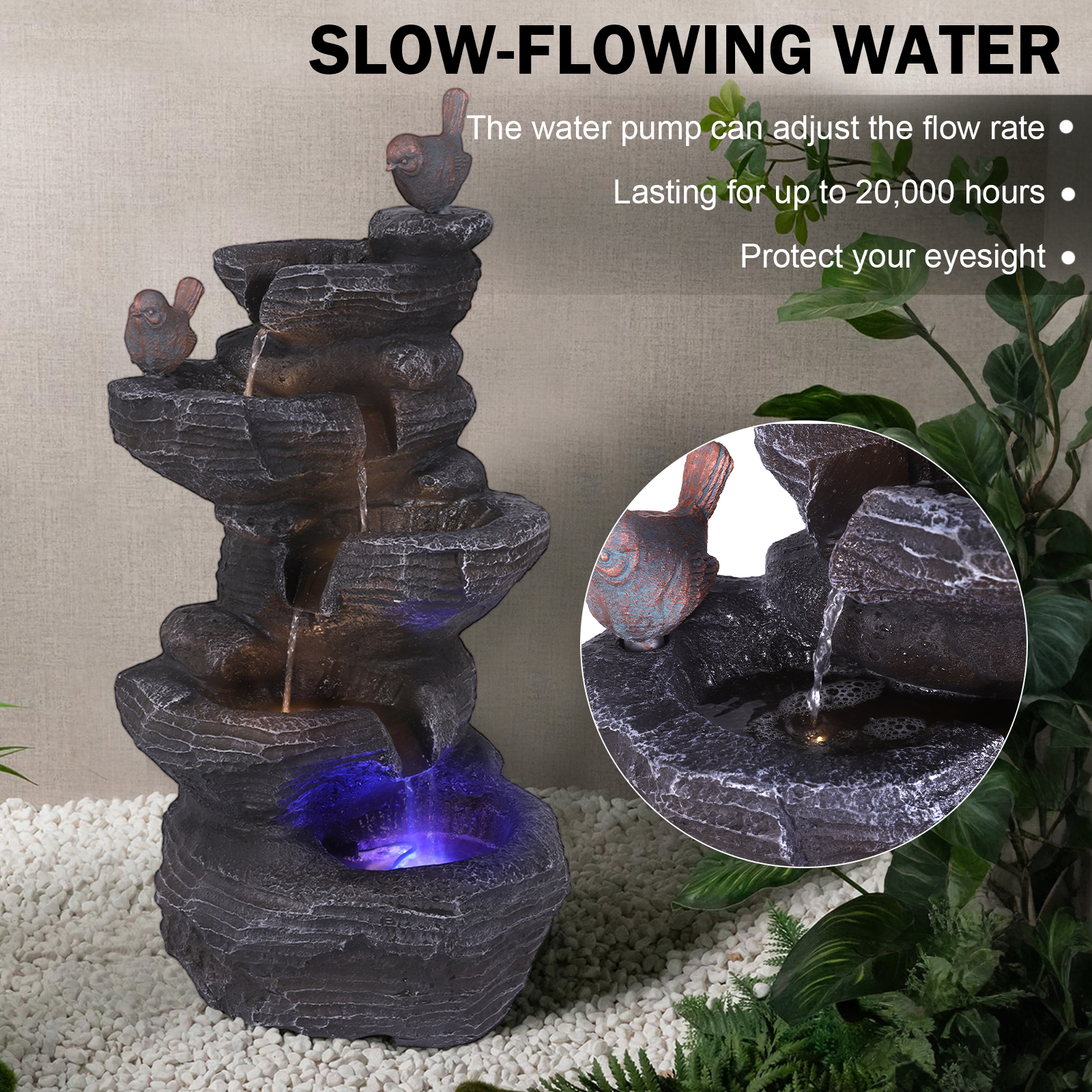 Resin Stone Imitation Waterfal - Office Lighting Decor recensie en prijs