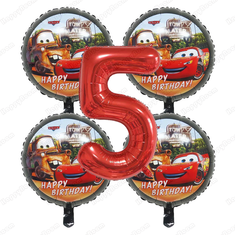 5pcs Cartoon Cars 32Inch Numbe - Lighting Mcqueen Birthday Decor recensie en prijs