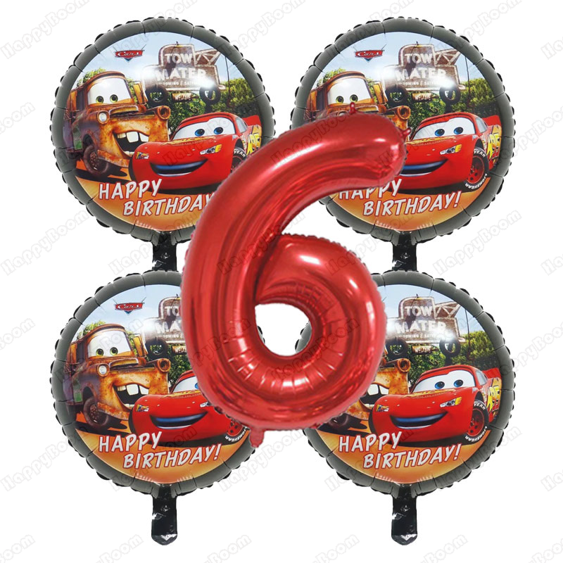 5pcs Cartoon Cars 32Inch Numbe - Lighting Mcqueen Birthday Decor recensie en prijs