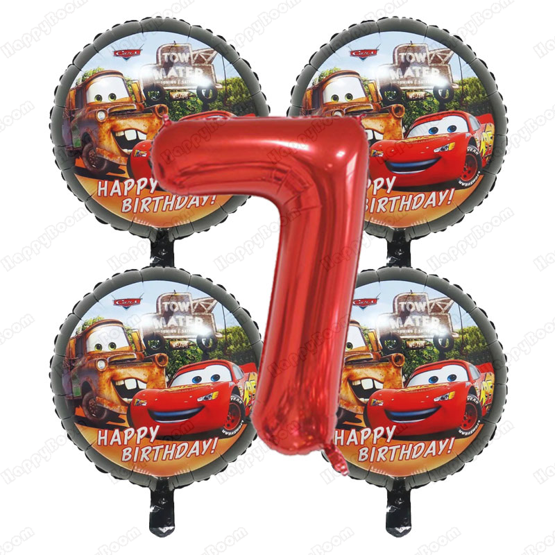 5pcs Cartoon Cars 32Inch Numbe - Lighting Mcqueen Birthday Decor recensie en prijs