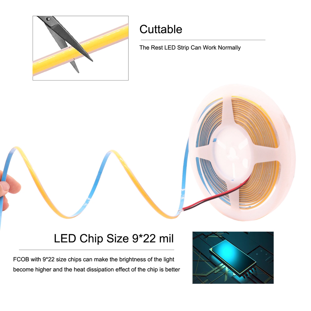 5mm  COB LED Strip 384LEDs/m S - Lighting Decor And More recensie en prijs