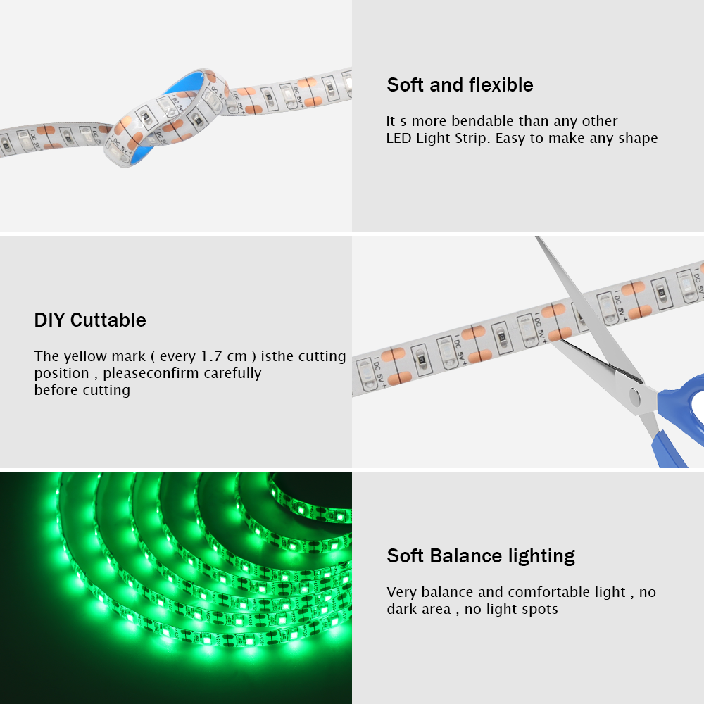DC 5V USB LED Strips 2835 Whit - Lighting Decor And More recensie en prijs