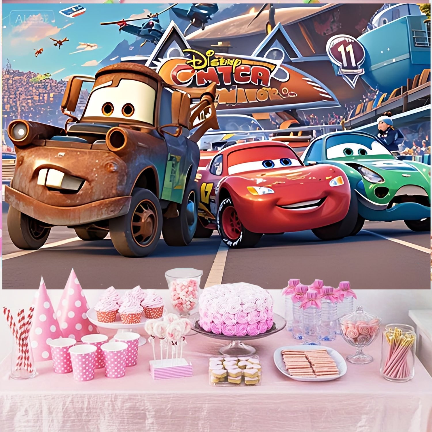 Disney Cars Movie Backdrop Ban - Lighting Mcqueen Birthday Decor recensie en prijs