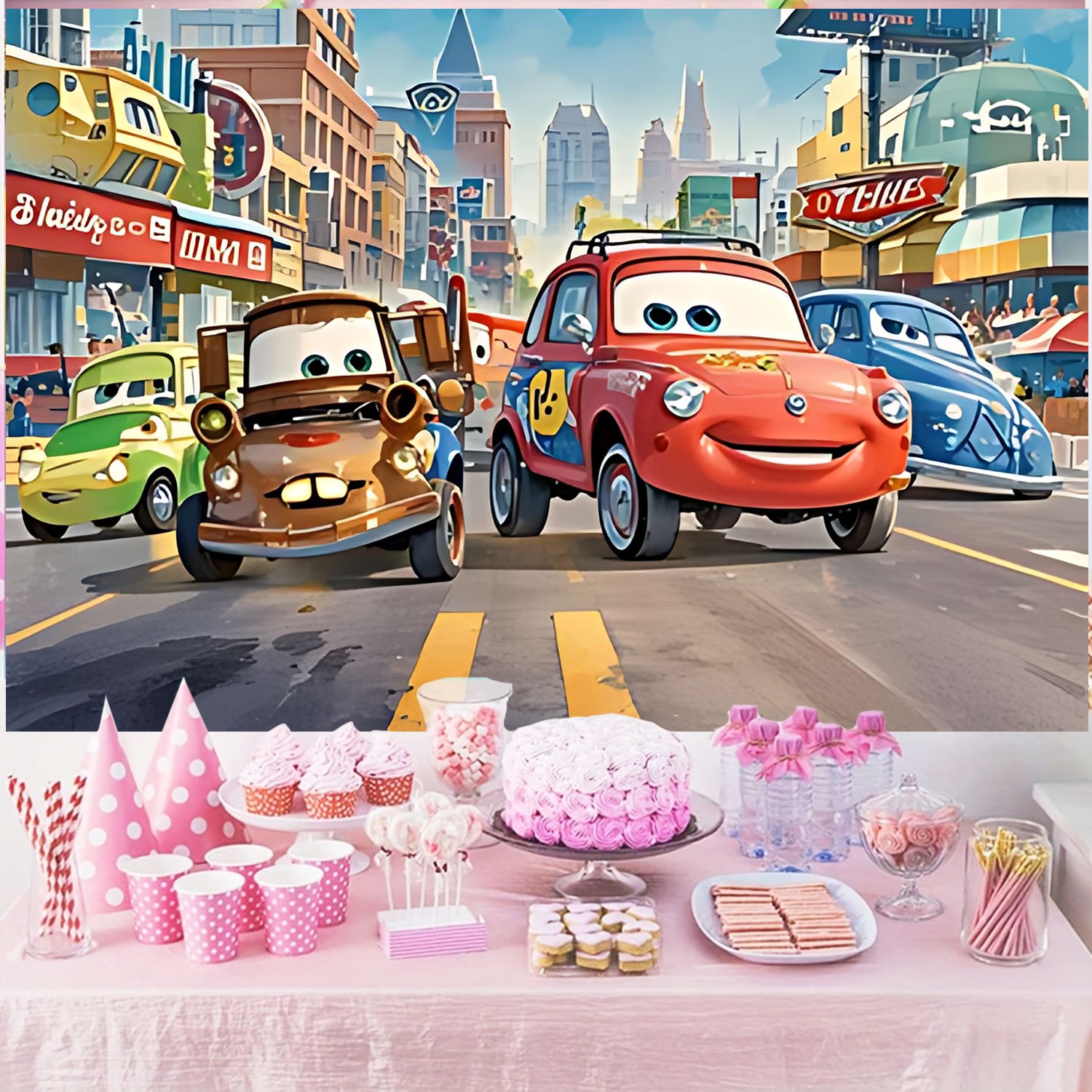 Disney Cars Movie Backdrop Ban - Lighting Mcqueen Birthday Decor recensie en prijs