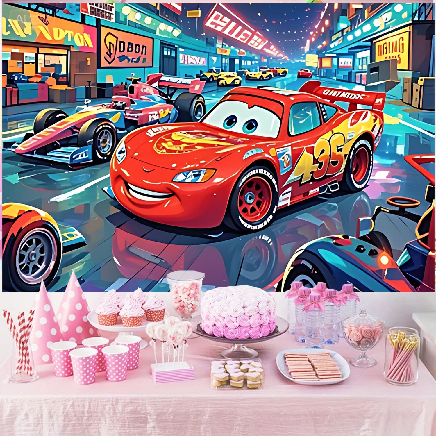 Disney Cars Movie Backdrop Ban - Lighting Mcqueen Birthday Decor recensie en prijs