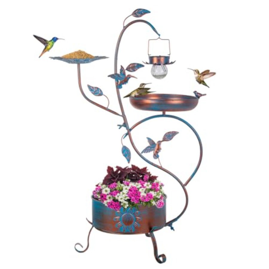 Outdoor metal bird bath with p - Lighting Decoration Outdoor recensie en prijs