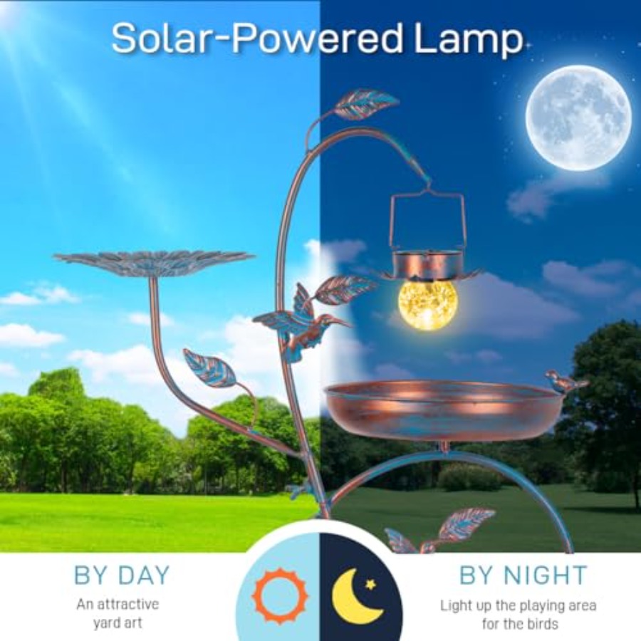 Outdoor metal bird bath with p - Lighting Decoration Outdoor recensie en prijs