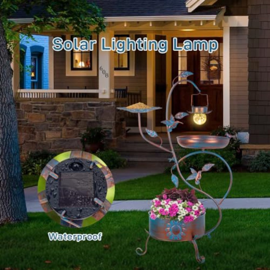 Outdoor metal bird bath with p - Lighting Decoration Outdoor recensie en prijs