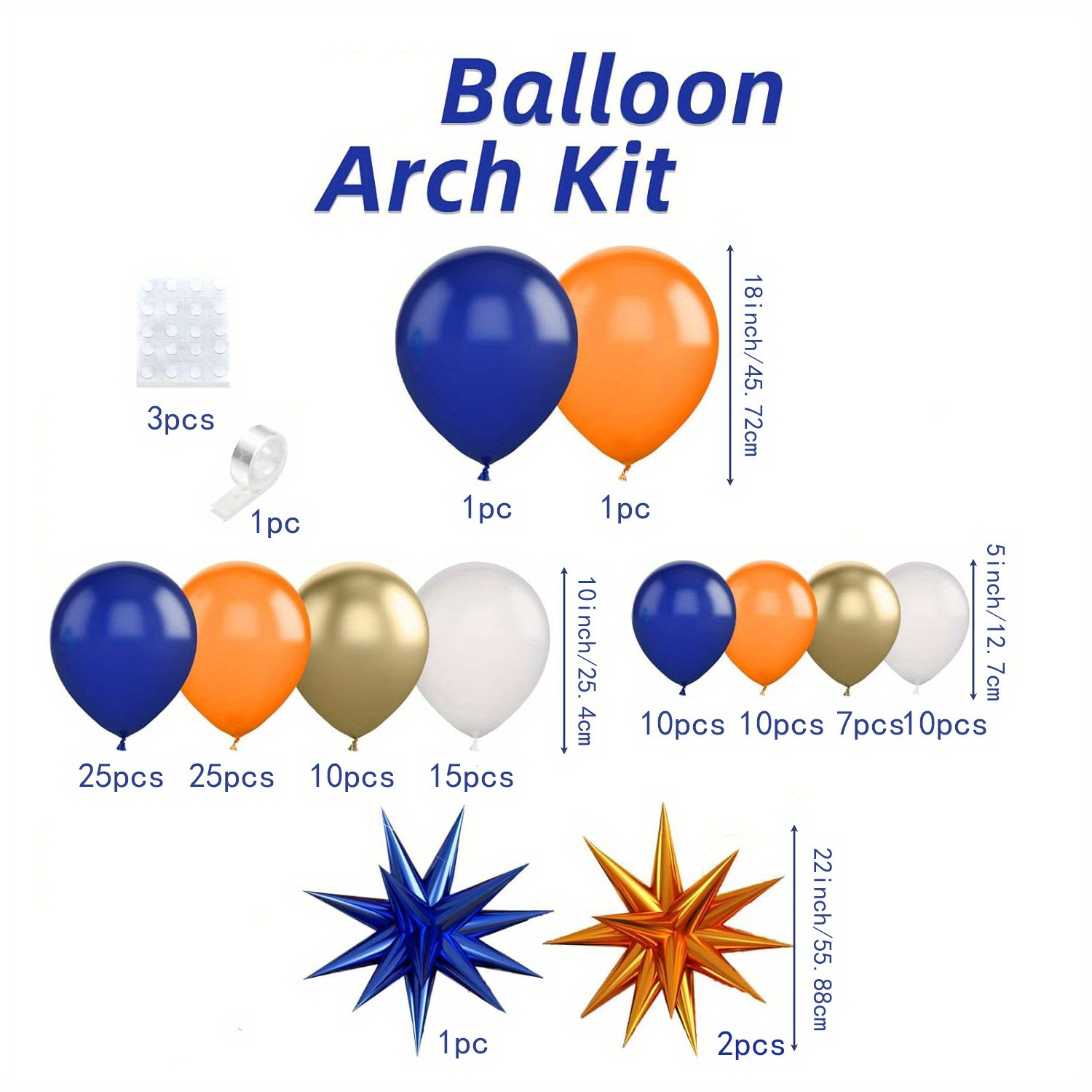 121pcs Orange and Blue Balloon - Orange Lighting Decor recensie en prijs