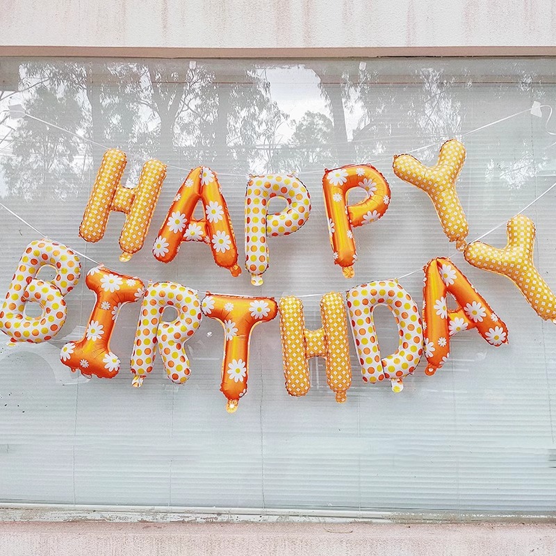 16Inch Happy Birthday Aluminum - Orange Lighting Decor recensie en prijs