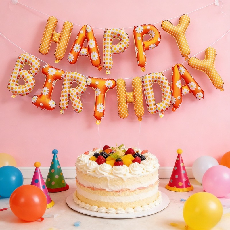 16Inch Happy Birthday Aluminum - Orange Lighting Decor recensie en prijs