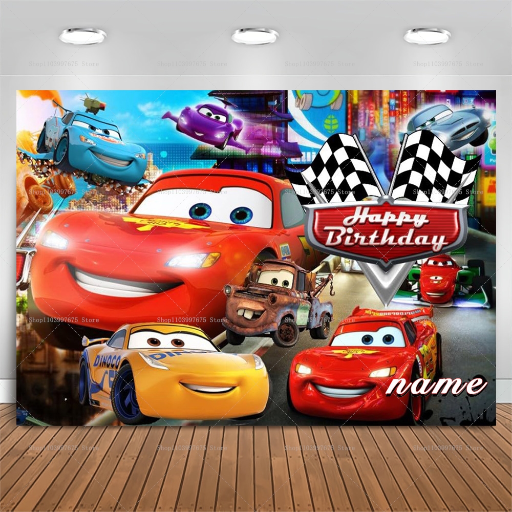 Lightning McQueen Backdrops Ch - Lighting Mcqueen Birthday Decor recensie en prijs
