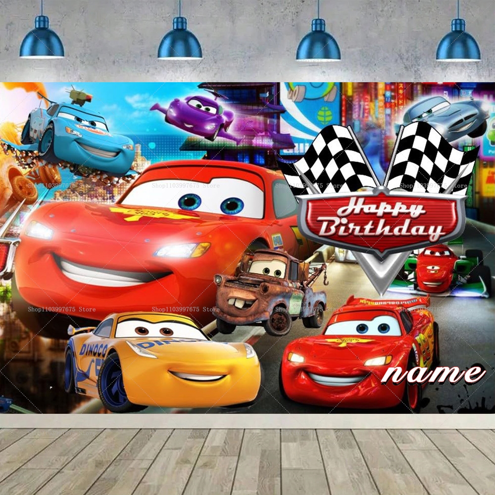 Lightning McQueen Backdrops Ch - Lighting Mcqueen Birthday Decor recensie en prijs