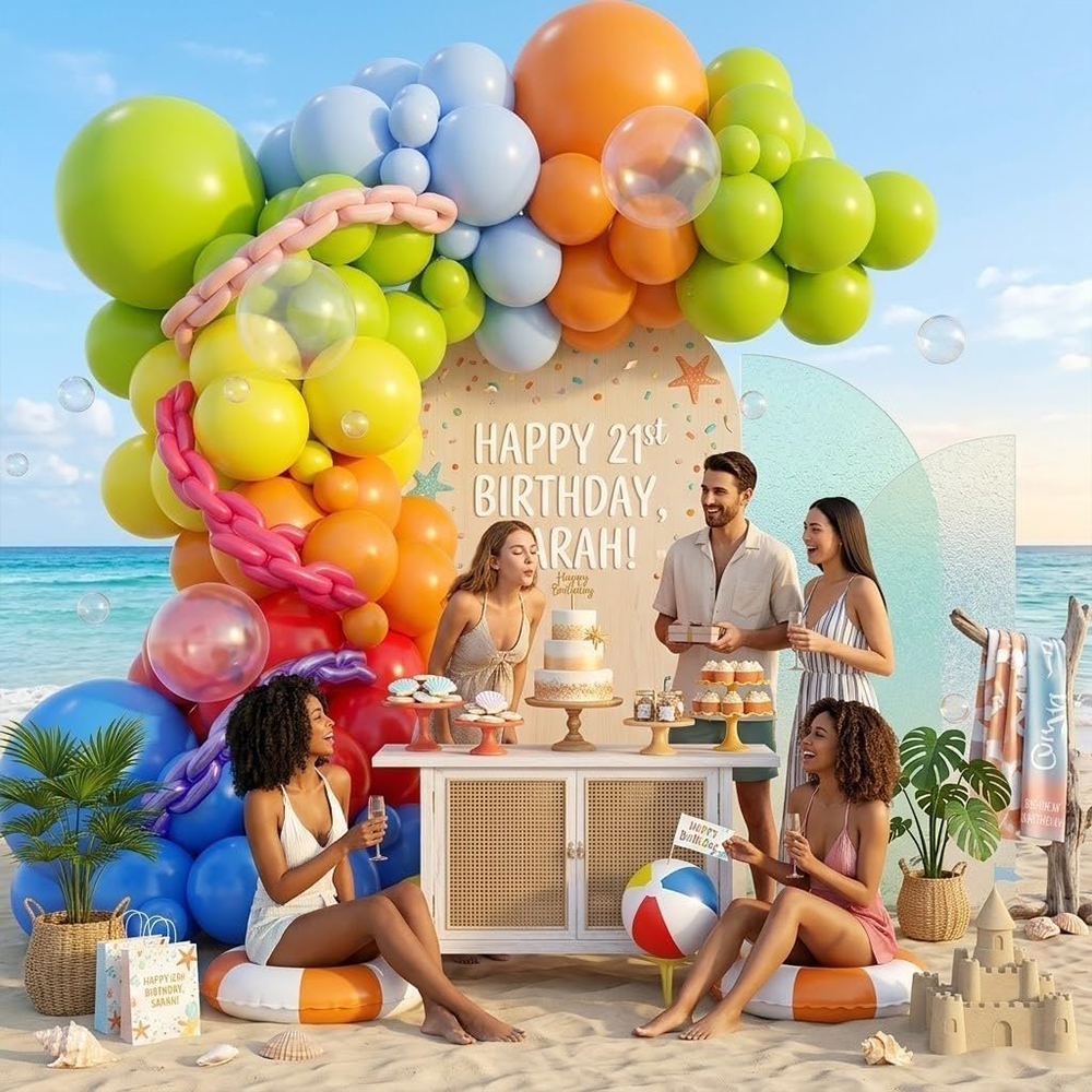 Neon Balloon set Rainbow Pool  - Orange Lighting Decor recensie en prijs
